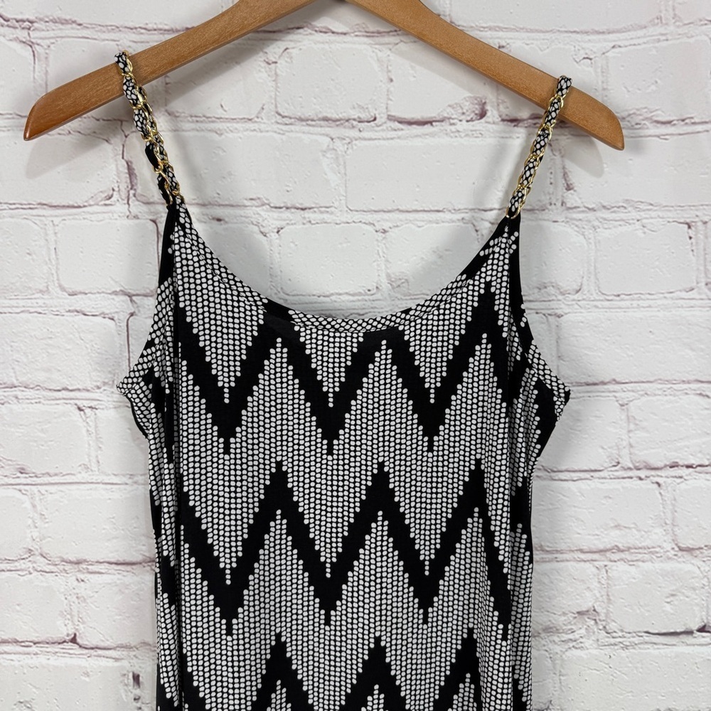 MSK Black Gray Spaghetti Strap Slip Maxi Dress  
Y2K summer beach size medium - Picture 4 of 5